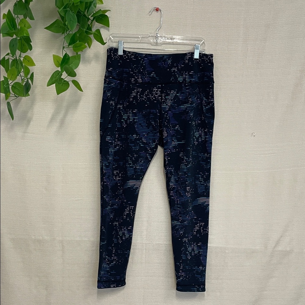 Women's Navy Patterned Leggings